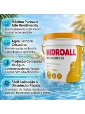 Cloro estabilizado Max Dicloro  puro - 60 % ativo Hidroall bd 10 KG
