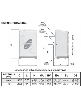 Gerador de Vapor Sodramar Universal 6 KW