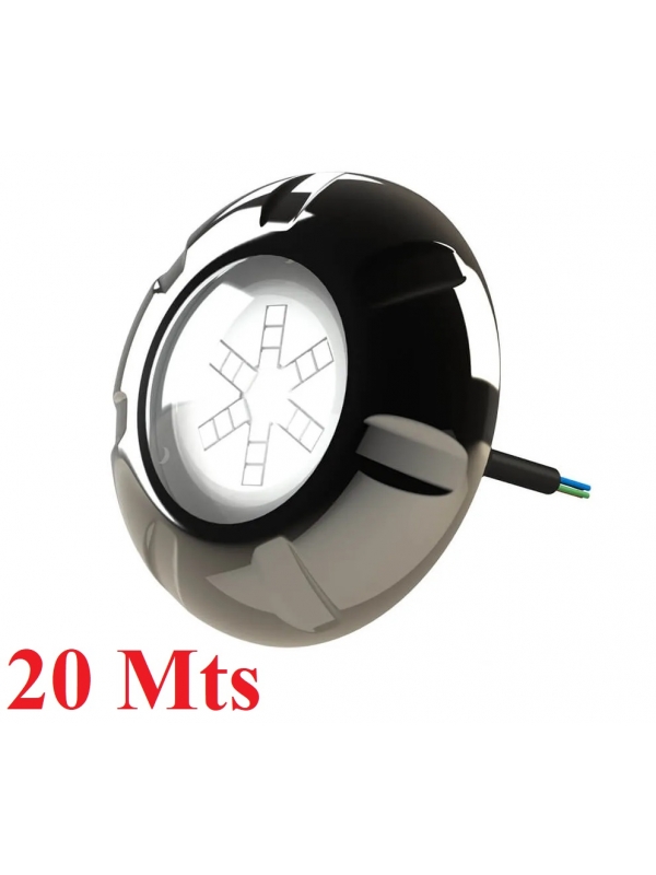 Refletor led Piscina RGB 9 w Luxpool cabo 20 mts Inox