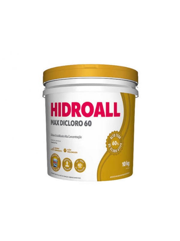 Cloro estabilizado Max Dicloro  puro - 60 % ativo Hidroall bd 10 KG