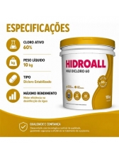 Cloro estabilizado Max Dicloro  puro - 60 % ativo Hidroall bd 10 KG